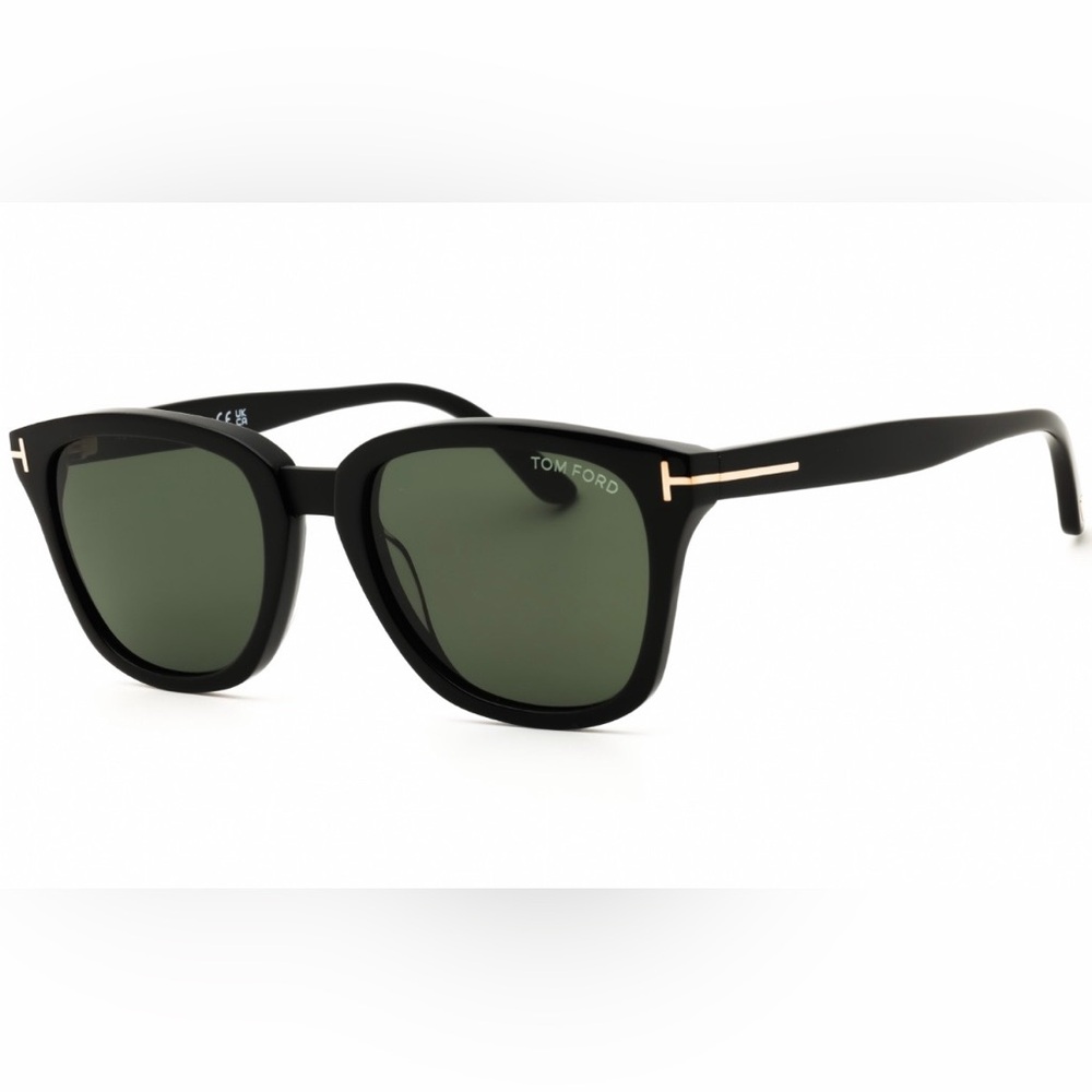 Tom Ford Black Frame Sunglasses with Green Lenses (NWT)